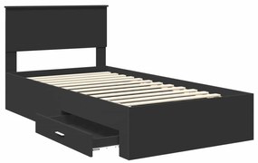 vidaXL Σκελετός Κρεβατιού με κεφαλάρι Μαύρο και Ασημί 100 x 200 cm