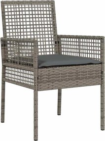 vidaXL Σέτ φαγητού για κήπο 5 pcs Γκρι συνθετικό ρατάν