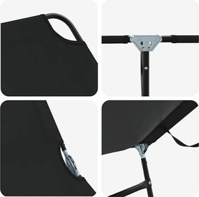 vidaXL Πτυσσόμενη ξαπλώστρα Μαύρο 188 x 57 x 86,5 εκ. Πολυεστέρας