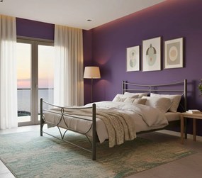 Κρεβάτι Pier-110x190-Ασημί Σφυρίλατο-Με ποδαρικό