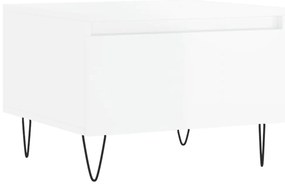 vidaXL Τραπεζάκια Σαλονιού 2 τεμ. Γυαλ. Λευκό 50x46x35 εκ. Επεξ. Ξύλο