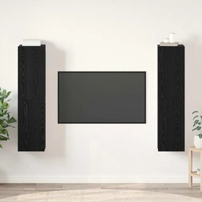 vidaXL Σετ επίπλου τηλεόρασης 4 pcs Μαύρη δρυς 30.5 x 30 x 60 εκ.