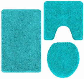 vidaXL Σετ Μάτ Μπάνιου Αντιολισθητικό 3 pcs Τιρκουάζ PP