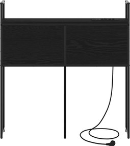 vidaXL Κεφαλάρι Αποθήκης με Σταθμό Φόρτισης με ράφι Μαύρη δρυς 98 cm