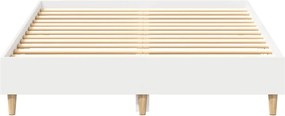 vidaXL Πλαίσιο κρεβατιού χωρίς στρώμα Λευκό Κατασκευασμένο ξύλο