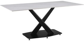 Intrahome Τραπέζι Tafel Intrahome Sintered stone λευκό με μεταλλικά πόδια σε μαύρη απόχρωση 180x90x76εκ | SKU: INTRAPA-389111128