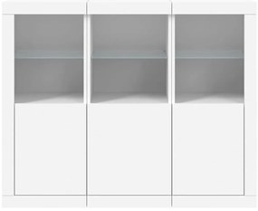 vidaXL Μπουφέδες με Φώτα LED 3 τεμ. Λευκοί από Επεξεργασμένο Ξύλο