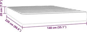 vidaXL Στρώμα με Pocket Springs 140 x 220 x 20 εκ. Μαύρο