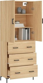vidaXL Ντουλάπι Sonoma δρυς 69,5 x 34 x 180 εκ. από Επεξεργασμένο Ξύλο