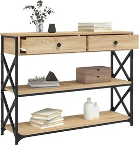 vidaXL Τραπέζι Κονσόλα Sonoma Δρυς 100x28x75 εκ. Επεξεργασμένο Ξύλο