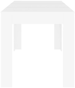 Τραπεζαρία Λευκή 140x74,5x76 εκ. από Επεξεργασμένο Ξύλο - Λευκό