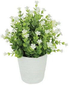 Τεχνητό Φυτό Σε Κασπώ Ευκάλυπτος 04-21712-1 Φ11x27cm Green-White Marhome Πηλός,Πλαστικό
