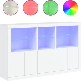 vidaXL Μπουφές με Φώτα LED Λευκός 162 x 37 x 100 εκ.