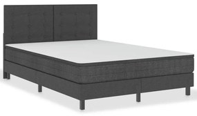 vidaXL Κρεβάτι Boxspring Σκούρο Γκρι 140 x 200 εκ. Υφασμάτινο