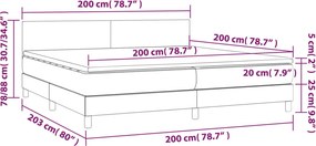 vidaXL Κρεβάτι Boxspring με Στρώμα Κρεμ 200x200 εκ. Υφασμάτινο