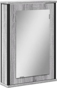 vidaXL Καθρέφτης Μπάνιου Ντουλάπι Γκρι Sonoma 42x12x60 εκ Επεξ. Ξύλο