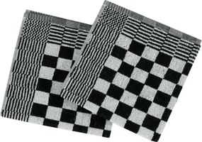 vidaXL Σετ Πετσετών 10 Τεμαχίων Μαύρο και Λευκό Βαμβακερές