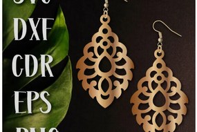 Σετ των 3 Intra απο ξύλο plywood Χρώμα wenge 3mm-4mm πάχος - Σκουλαρίκια Files, Earrings Δίασταση 3x3 cm INTRAFABR-59404106