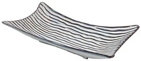 Διακοσμητική Πιατέλα 003-125-127 36x19x8cm White-Grey Κεραμικό