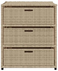 vidaXL Ντουλάπι Αποθήκευσης Κήπου Beige 55x59x69 εκ. Συνθετικό Ρατάν