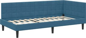 VidaXL Κρεβάτι Γωνίας Μπλε 100 x 200 cm Βελούδο
