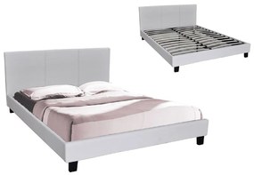 WILTON Κρεβάτι Διπλό, για Στρώμα 150x200cm, PU Άσπρο 159x213x89cm