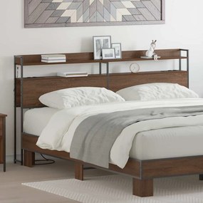 vidaXL Κεφαλάρι Αποθήκης με ράφι Καφέ δρυς 180 cm Επεξεργασμένο ξύλο
