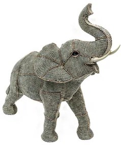 Διακοσμητικό Επιτραπέζιο Ελέφαντας Με Πέρλες Μεγάλος Γκρι 37 εκ. 38x17x37εκ - Γκρι