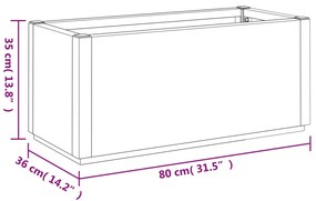 Ζαρντινιέρα Κήπου Ανοιχτό Καφέ 80x36x35 εκ. Πολυπροπυλένιο - Καφέ