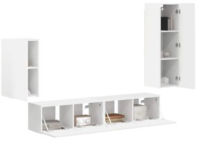 vidaXL Σετ επίπλου τηλεόρασης Επιτοίχιο 3 pcs Λευκό Επεξεργασμένο ξύλο