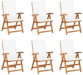 vidaXL Σετ Τραπεζαρίας Κήπου 7 Τεμ. από Μασίφ Ξύλο Teak με Μαξιλάρια