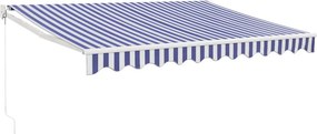 vidaXL Τέντα Πτυσσόμενη Μπλε και Λευκή 3,5 x 2,5 μ. Ύφασμα / Αλουμίνιο