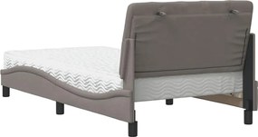 vidaXL Κρεβάτι με Στρώμα Taupe 100 x 200 εκ. Υφασμάτινο