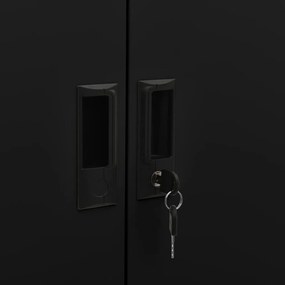 vidaXL Ντουλάπα Γραφείου Μαύρη 90 x 40 x 180 εκ. Ατσάλινη