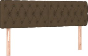 vidaXL Κρεβάτι Boxspring με Στρώμα Σκούρο Καφέ 140x200 εκ Υφασμάτινο