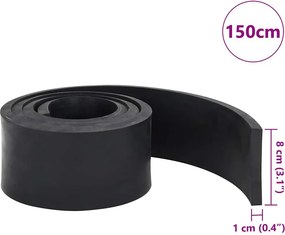vidaXL Ελαστική Άκρη για Εκχιονιστικό Μαύρο 150x8x1 εκ.