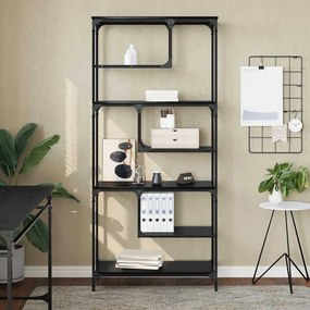 vidaXL Βιβλιοθήκη Μαύρη δρυς 81 x 36 x 176 εκ Επεξεργασμένο ξύλο