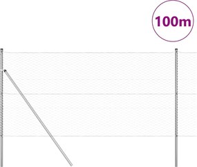 vidaXL Στύλος Περιφράξεων Ασημί 100 x 1,4 μ (36 χλστ. δίχτυ) Ατσάλι