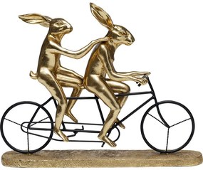 Διακοσμητικό Επιτραπέζιο Tandem Rabbits Χρυσό 10,5x34x42,5 εκ - Χρυσό