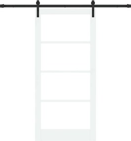 vidaXL Συρόμενη Πόρτα ORKDAL Λευκό και Μαύρο 93 x 202 cm