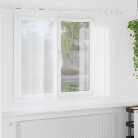 vidaXL Κουρτίνες με κουρτίνες 2 pcs Λευκό 140 x 175 εκ. Πολυεστέρας