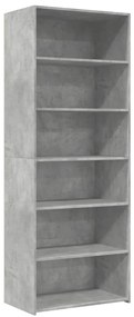 vidaXL Ντουλάπι Γκρι Σκυροδέματος 70x41x185 εκ. Επεξεργασμένο Ξύλο