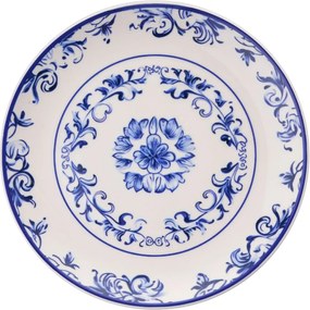Service Plate Set (6 Pieces) Blue Flower Blue
White