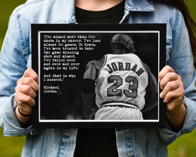 Ξύλινο Κάδρο Michael Jordan Quote 30X40cm SNK38