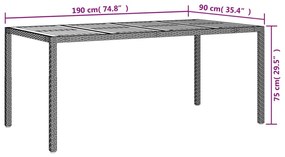 vidaXL Τραπέζι Κήπου Μαύρο190x90x75 εκ. Συνθετικό Ρατάν/Ξύλο Ακακίας