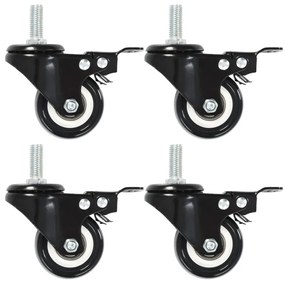 vidaXL Ρόδες Περιστρεφόμενες με Φρένα 4 τεμ. 50 χιλ.