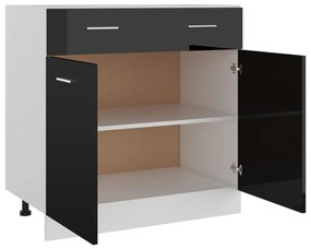 vidaXL Ντουλάπι με Συρτάρι Lyon Γυαλιστερό Μαύρο 80x46x81,5εκ.