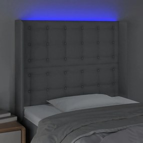 Κεφαλάρι Κρεβατιού LED Ανοιχτό Γκρι 83x16x118/128εκ. Υφασμάτινο - Γκρι