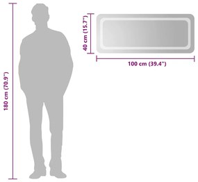 vidaXL Καθρέφτης Μπάνιου με LED 100x40 εκ.