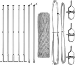 vidaXL Στύλος Περιφράξεων Ασημί 10 x 0,4 m (25 mm πλέγμα) Ατσάλι